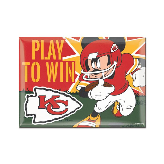 Imán de metal de Mickey Mouse de Disney y Kansas City Chiefs, 2,5" x 3,5"