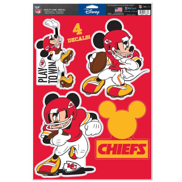 Calcomanía multiusos de Mickey Mouse de Disney y Kansas City Chiefs, 11" x 17"