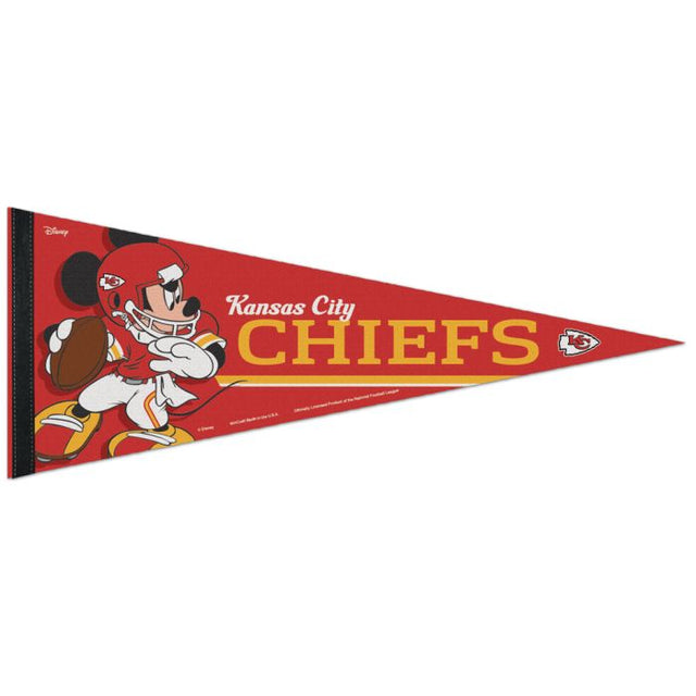 Banderín premium de Mickey Mouse de Disney y Kansas City Chiefs de 30 x 76 cm