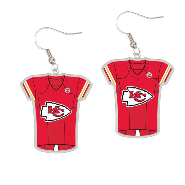 Pendientes de los Kansas City Chiefs Joyas Camiseta en tarjeta