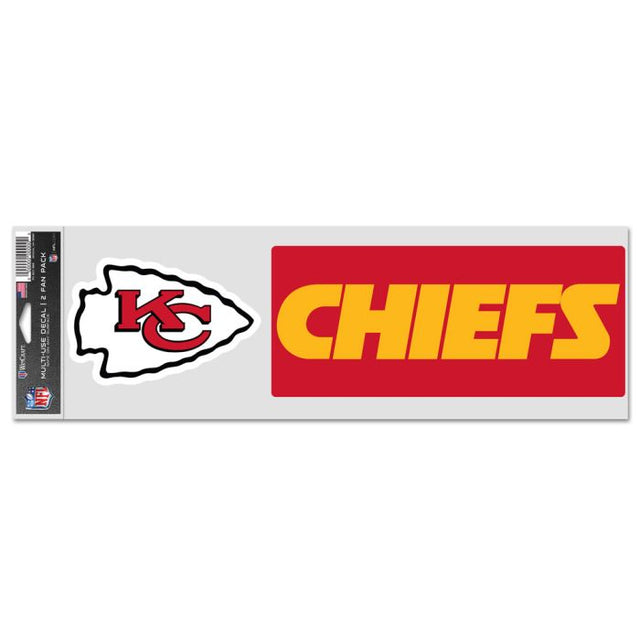 Calcomanías para fanáticos de los Kansas City Chiefs de 3,75" x 12"