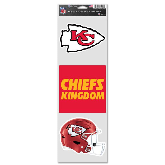 Calcomanías para fanáticos de los Kansas City Chiefs de 3,75" x 12"