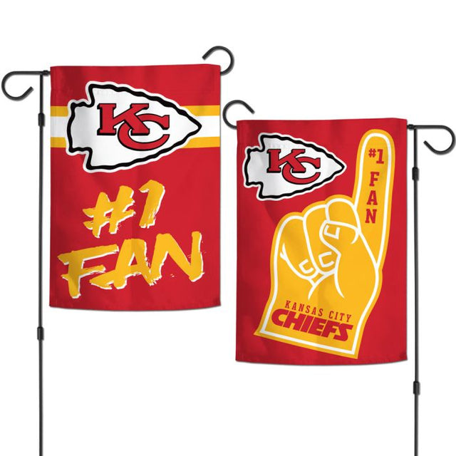 Banderas de jardín de los Kansas City Chiefs, de 2 lados, 12,5" x 18"