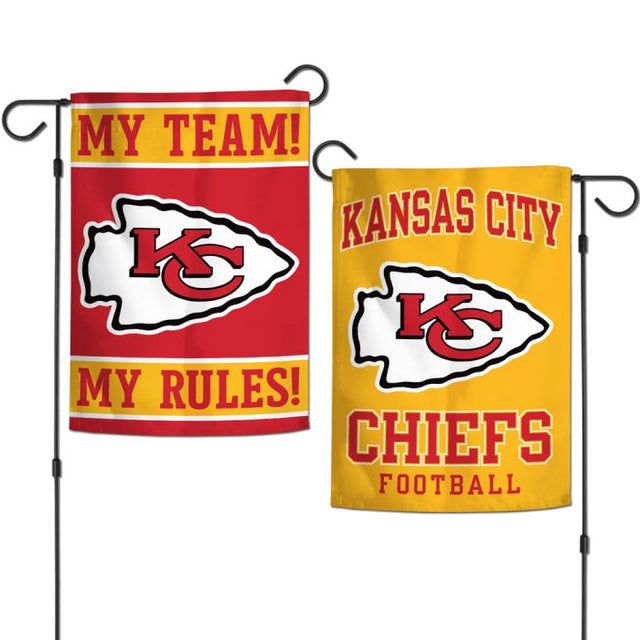 Banderas de jardín de los Kansas City Chiefs, de 2 lados, 12,5" x 18"