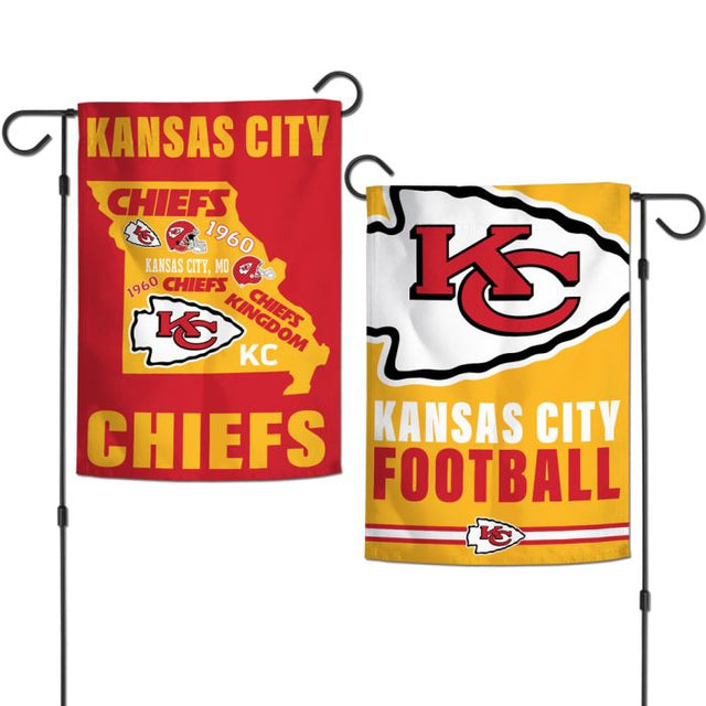 Banderas de jardín de los Kansas City Chiefs, de 2 lados, 12,5" x 18"