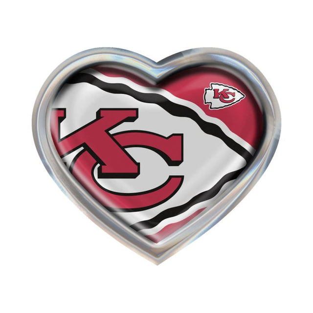 Emblema de metal cromado con forma de corazón de los Kansas City Chiefs MEGA