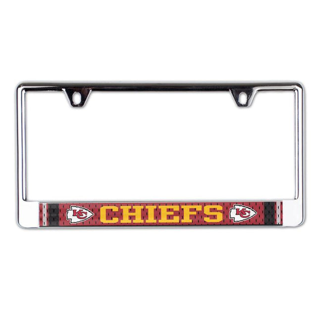 Marco para placa de licencia de la CAMISETA de los Kansas City Chiefs impreso en el fondo