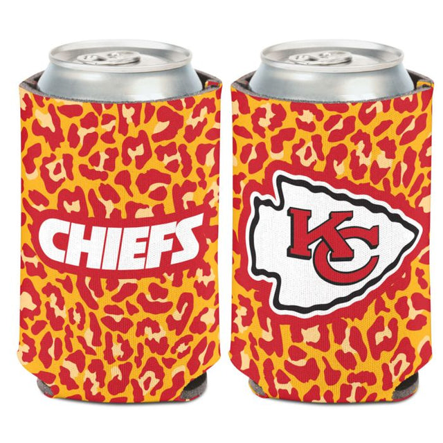 Enfriador de lata con estampado de leopardo de Kansas City Chiefs, 12 oz.