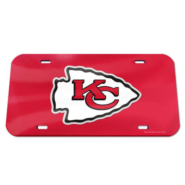 Placa de matrícula acrílica especial con el logotipo de los Kansas City Chiefs