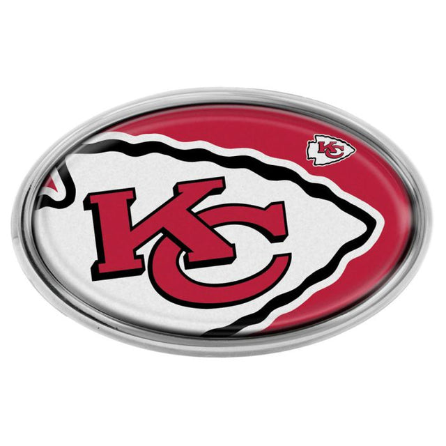 Emblema abovedado de metal cromado MEGA de los Kansas City Chiefs