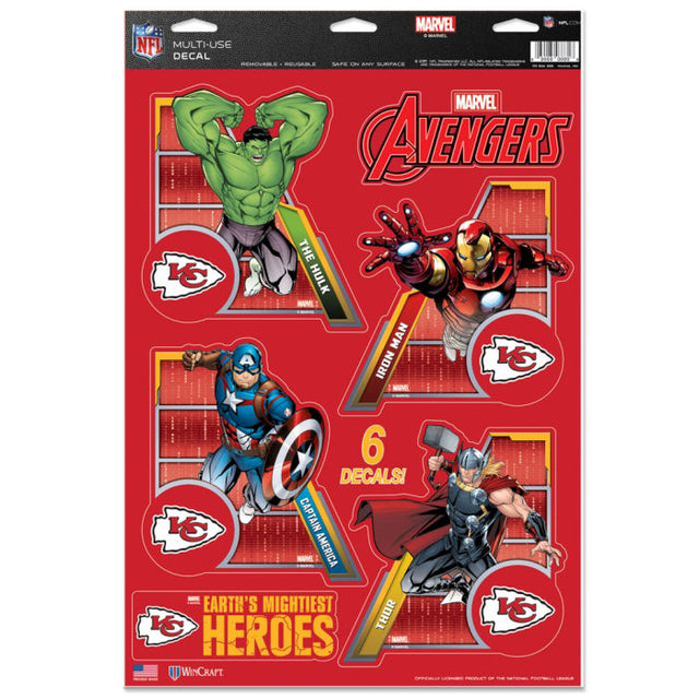 Calcomanía multiusos de Marvel de los Kansas City Chiefs/Marvel (C) 2021, 11" x 17"