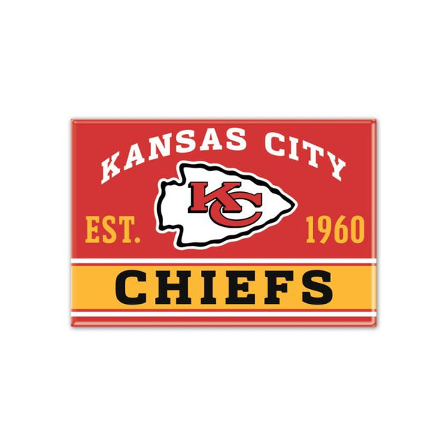 Imán de metal de los Kansas City Chiefs, 2,5" x 3,5"