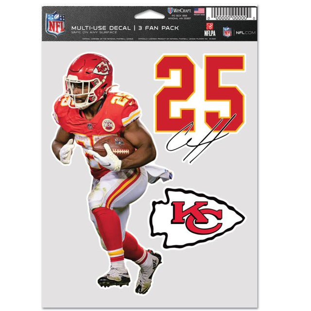 Paquete multiusos para 3 fanáticos de los Kansas City Chiefs de Clyde Edwards-Helaire