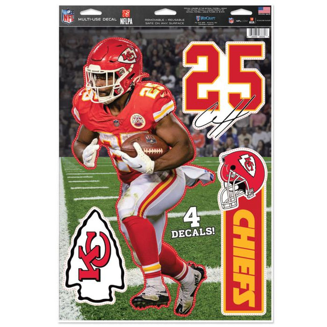 Kansas City Chiefs Multi-Use Decal 11" x 17" Clyde Edwards-Helaire