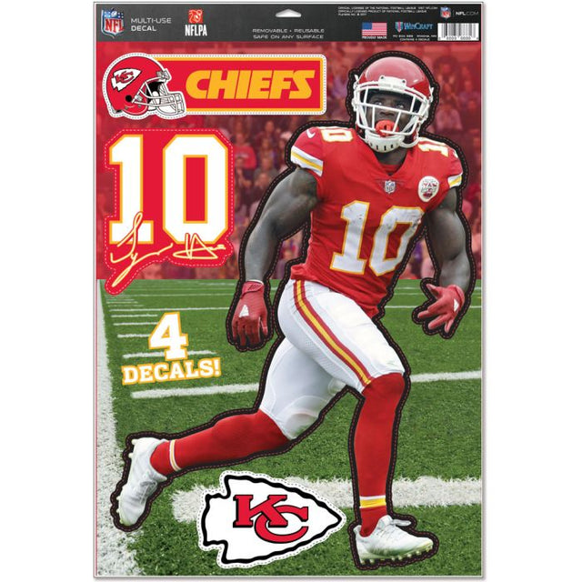 Calcomanía multiusos de los Kansas City Chiefs de 11" x 17" de Tyreek Hill