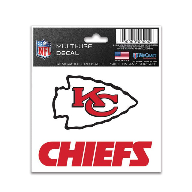 Calcomanía multiusos de los Kansas City Chiefs de 3" x 4"