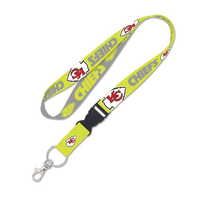 Kansas City Chiefs NEON Lanyard w/detachable buckle 1"