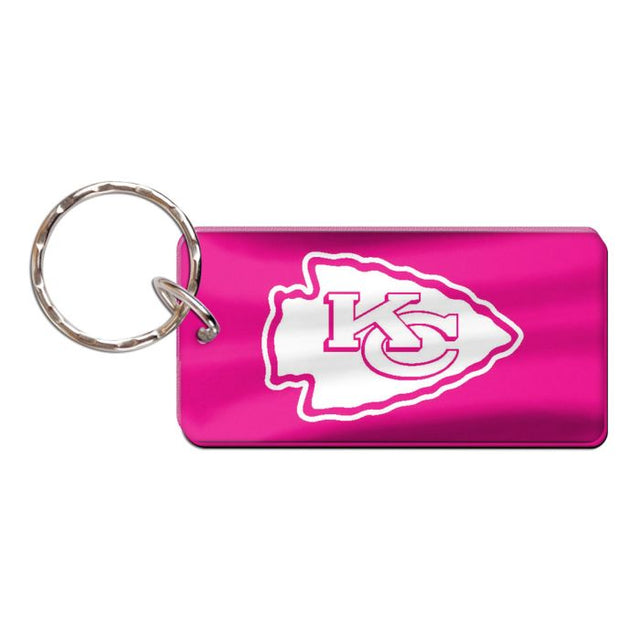 Llavero rectangular rosa de los Kansas City Chiefs