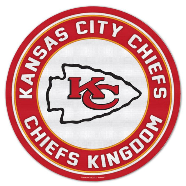 Letrero de madera redondo de 14" con el parche de los Kansas City Chiefs