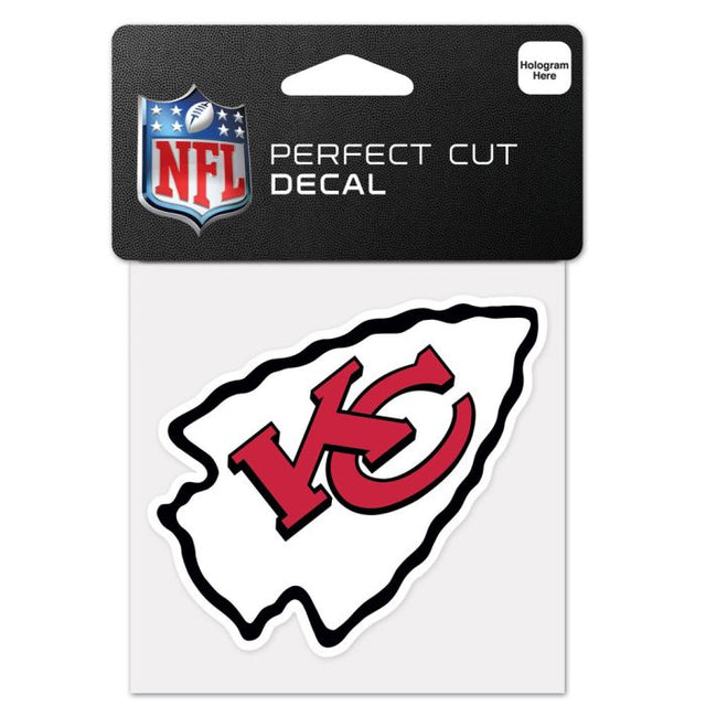 Calcomanía de color de corte perfecto de los Kansas City Chiefs de 4" x 4"