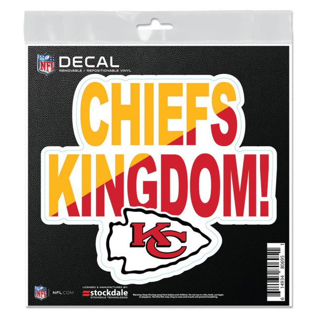 Calcomanía para todas las superficies con el lema de los Kansas City Chiefs, 6" x 6"