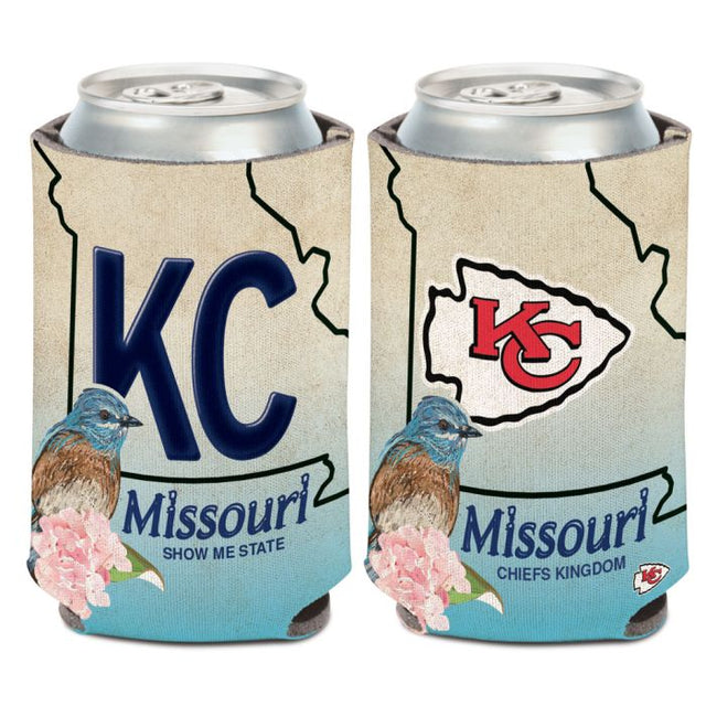 Enfriador de lata con placa ESTATAL de Kansas City Chiefs, 12 oz.