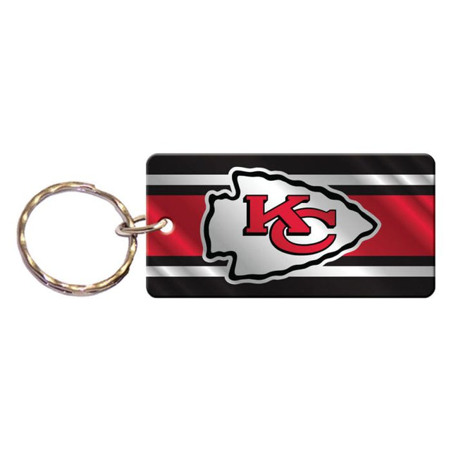 Llavero rectangular con rayas de los Kansas City Chiefs