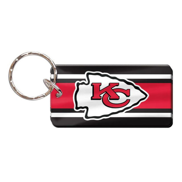 Llavero rectangular con rayas de los Kansas City Chiefs