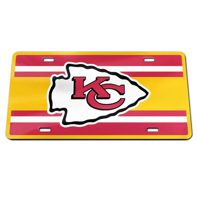 Matrícula acrílica especial STRIPES de los Kansas City Chiefs