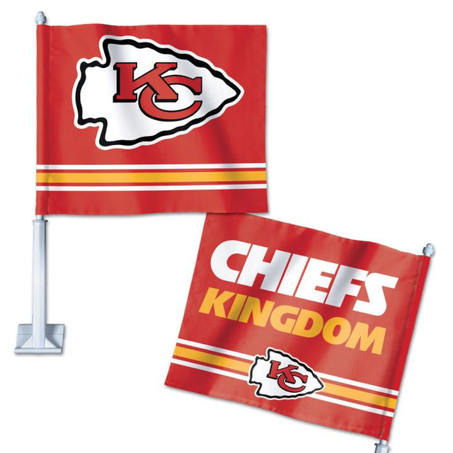 Bandera para auto con eslogan de los Kansas City Chiefs, 11,75" x 14"