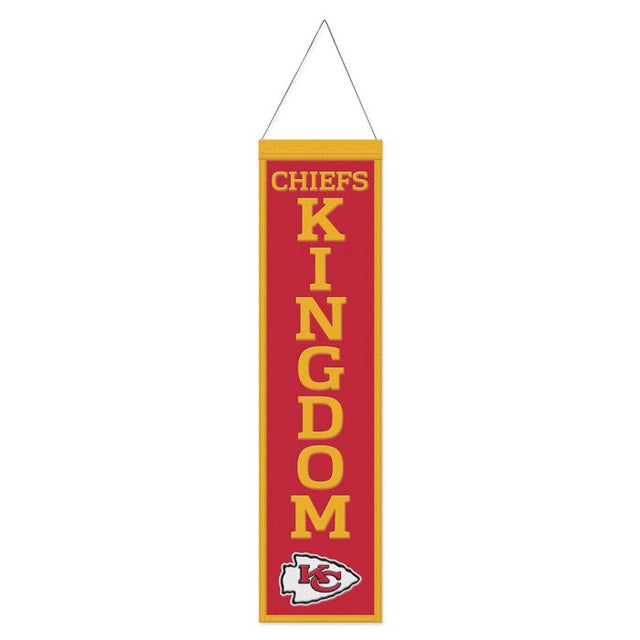 Estandarte de lana con eslogan de los Kansas City Chiefs, 8" x 32"