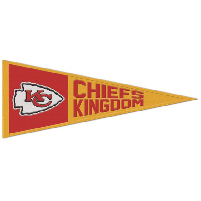 Banderín de lana con el eslogan de los Kansas City Chiefs, 13" x 32"