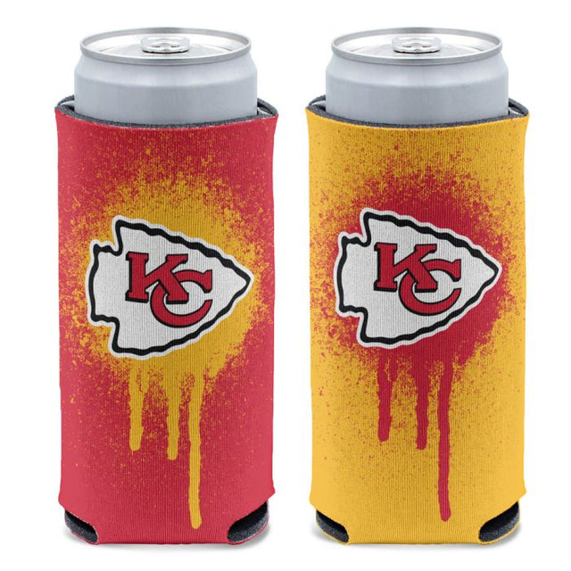 Enfriador de lata delgada de 12 oz con pintura en aerosol de los Kansas City Chiefs