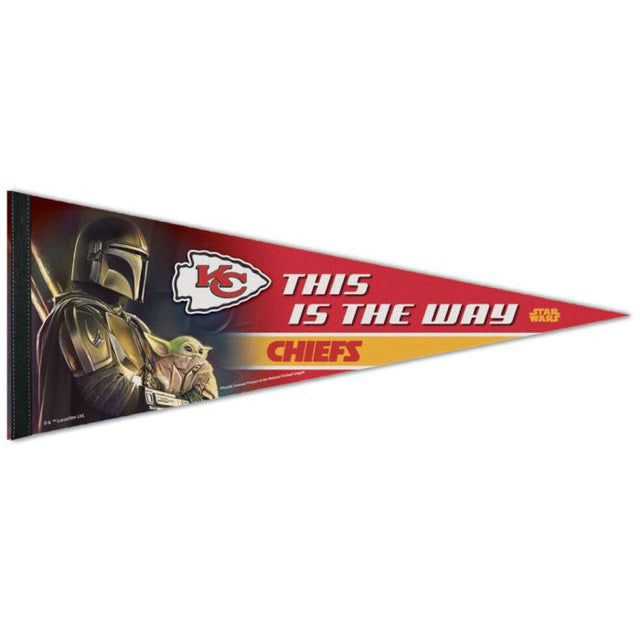 Banderín premium de los Kansas City Chiefs/Star Wars Mandalorian de 30 x 76 cm