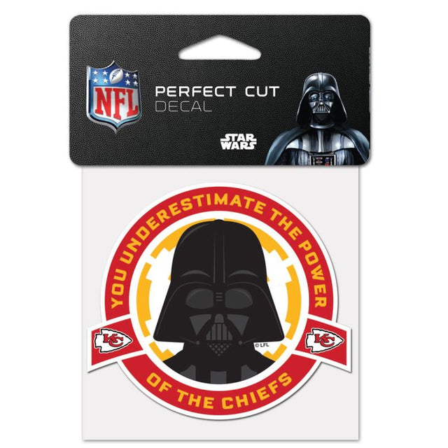 Calcomanía de color de corte perfecto de Star Wars Vader de Kansas City Chiefs, 4" x 4"