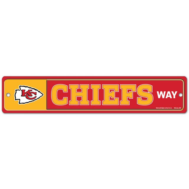 Letrero de calle/zona de los Kansas City Chiefs de 3,75" x 19"