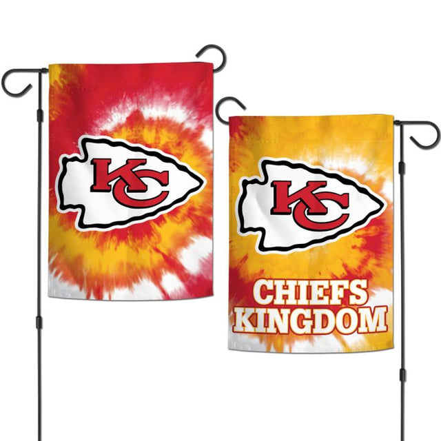 Banderas de jardín teñidas con motivos de los Kansas City Chiefs, de 2 lados, 12,5" x 18"