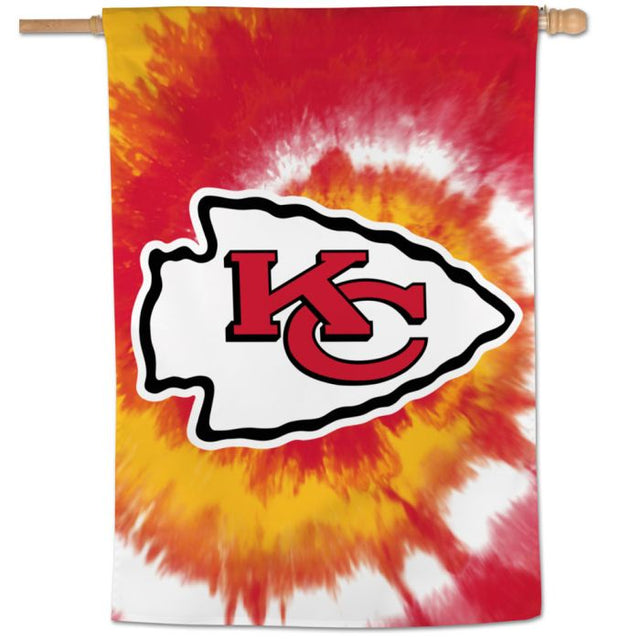 Bandera vertical teñida de los Kansas City Chiefs de 28" x 40"