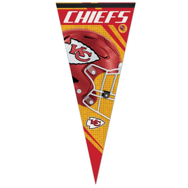 Banderín premium de rayas verticales de los Kansas City Chiefs de 17" x 40"