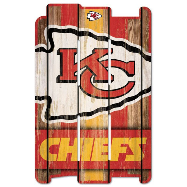 Letrero de madera para cerca de los Kansas City Chiefs