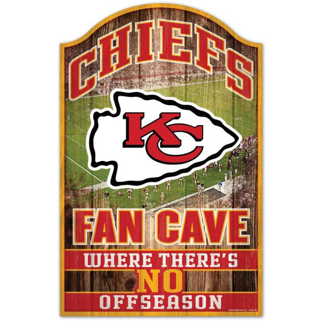 Letrero de madera de los Kansas City Chiefs, 11" x 17", 1/4" de grosor