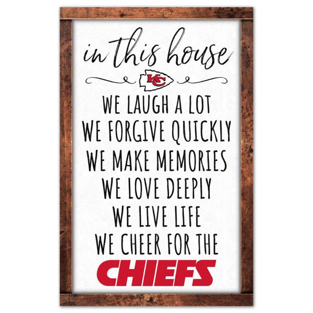 Letrero de madera de los Kansas City Chiefs, 11" x 17", 1/4" de grosor