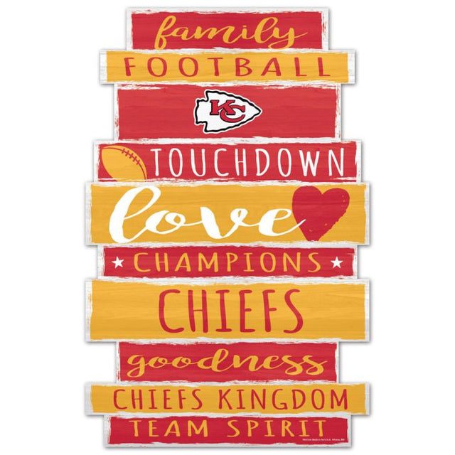 Letrero de madera de los Kansas City Chiefs, 11" x 17", 1/4" de grosor