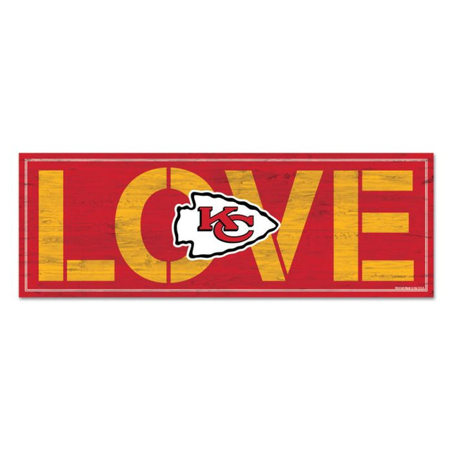 Letrero de madera de los Kansas City Chiefs, 8" x 23", 1/4" de grosor