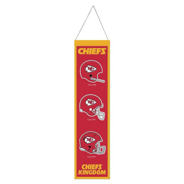 Bandera de lana de los Kansas City Chiefs de 20,32 x 81,28 cm