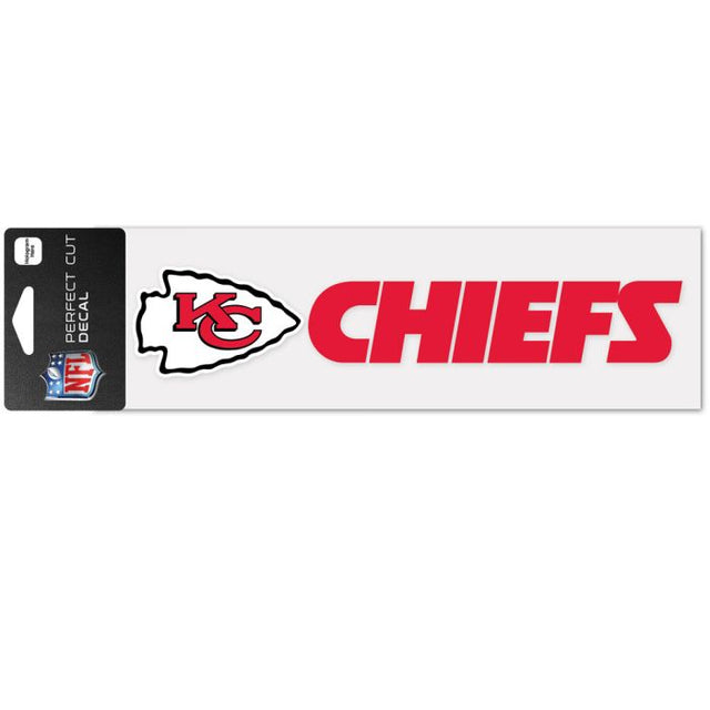 Calcomanías de corte perfecto con diseño de marca denominativa de los Kansas City Chiefs, 3" x 10"