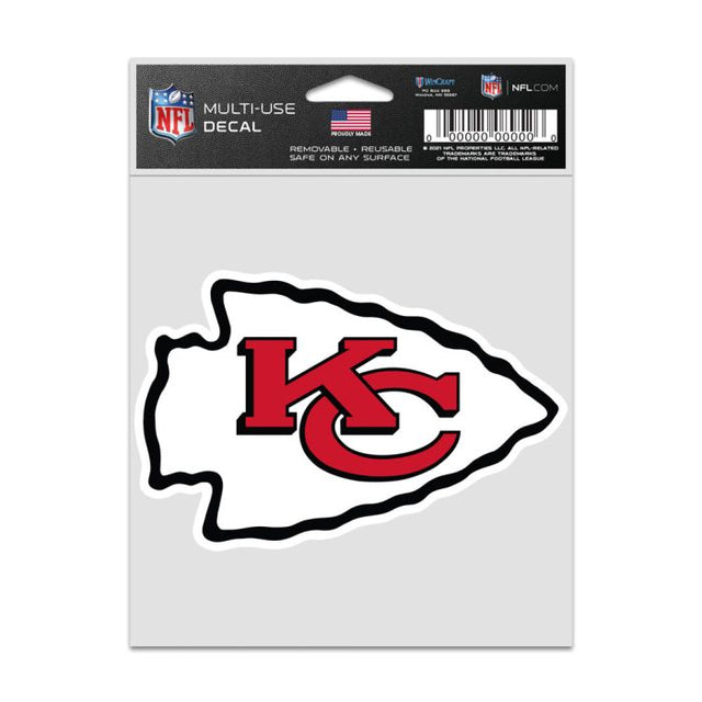 Calcomanías para fanáticos con el logotipo de los Kansas City Chiefs de 3,75" x 5"