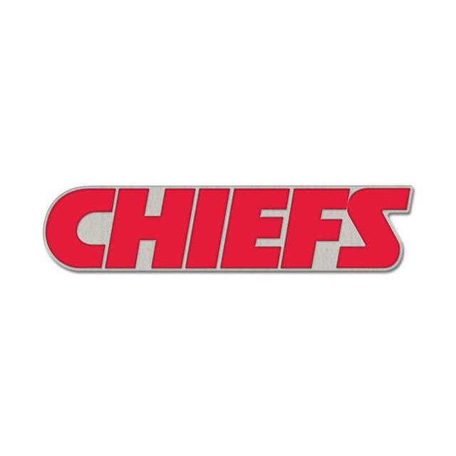 Tarjeta de joyería con pin esmaltado de colección con la marca denominativa de los Kansas City Chiefs