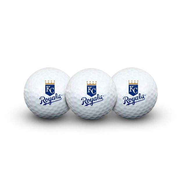 3 pelotas de golf de los Kansas City Royals en estuche tipo concha