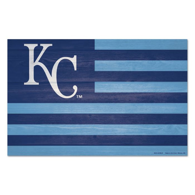 Letrero de madera con el logo de Kansas City Royals de 11" x 17" y 1/4" de grosor